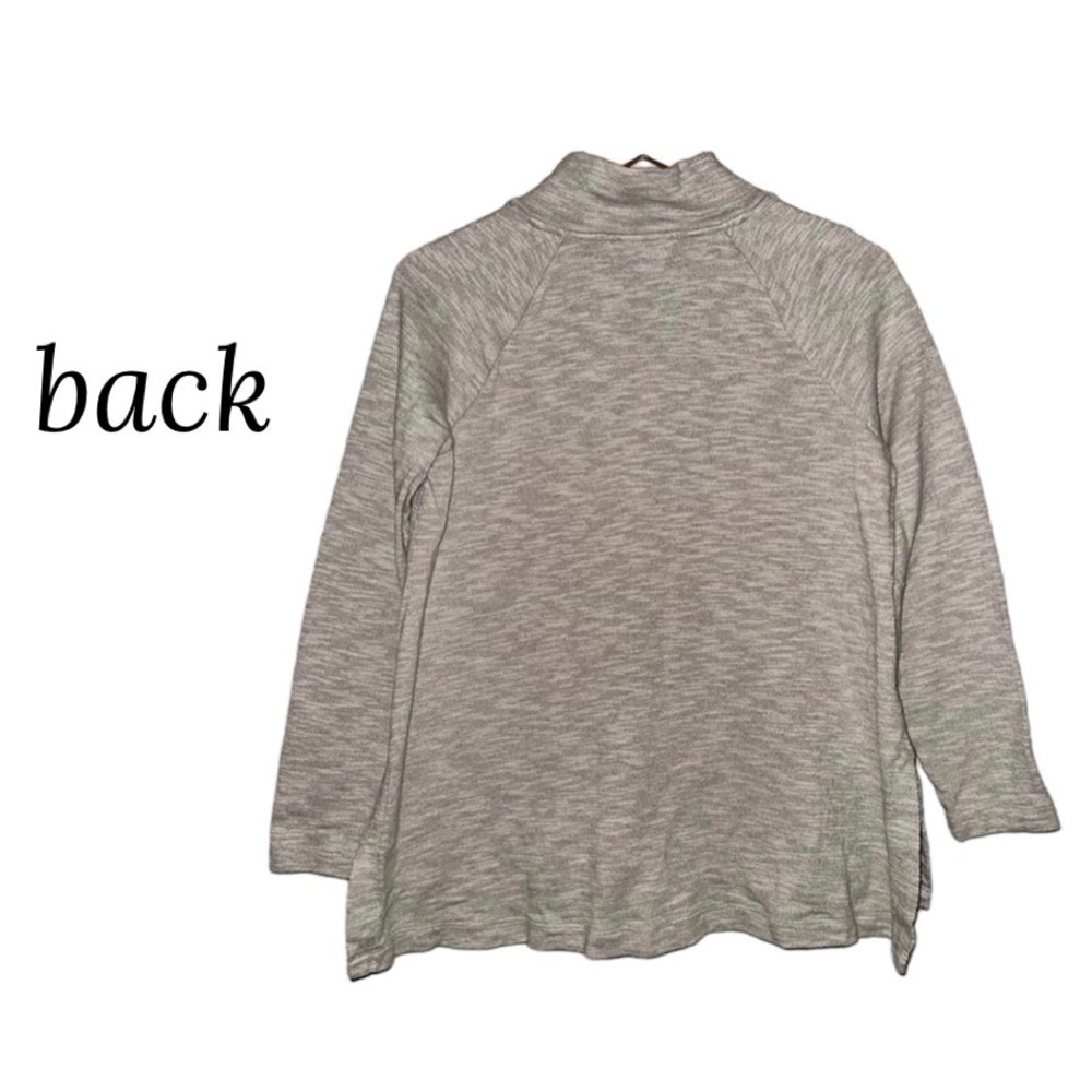 J. JILL PURE JILL Heather Gray V-Neck Pullover Top Sweater Tunic Womens Petite S - Picture 7 of 12